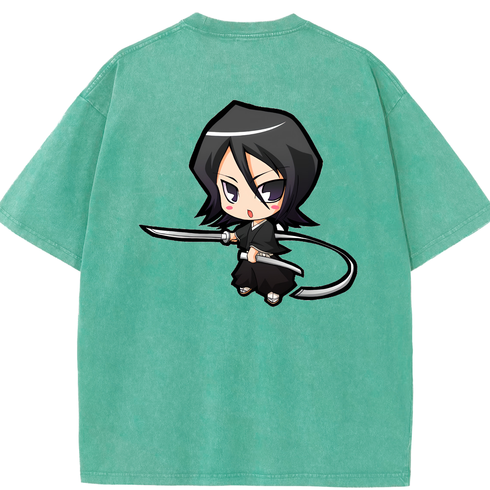 （画像用） ブリーチ 朽木ルキア BLEACH Kuchiki Rukia 綿100% ヴィンテージ風 半袖Tシャツ（背面プリント）